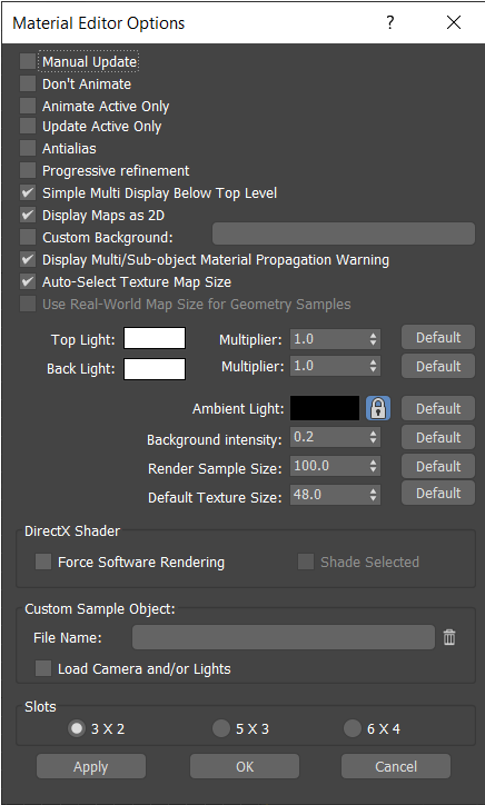 Material Editor Options trong 3ds Max 2024 mang đến cho bạn kinh nghiệm khám phá chùm các tùy chọn đa dạng. Bạn sẽ được tìm hiểu về các chức năng mới như Displacement Maps, Thicken Geometry, Blending Modes và nhiều hơn nữa. Hãy khám phá các tùy chọn Material Editor Options này trong hình ảnh sống động của 3ds Max 2024.