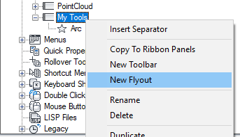 Autodesk Civil 3D Help, To Customize a Toolbar Flyout