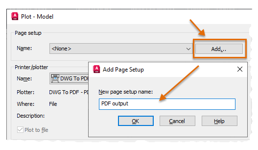 Making settings in the Page Setup dialog box