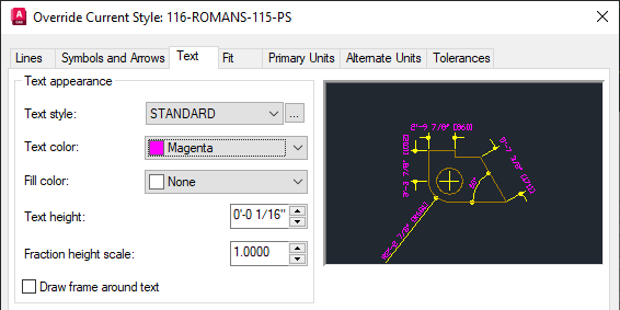 AutoCAD LT 2024 Help | Dimension Substyles and Overrides | Autodesk