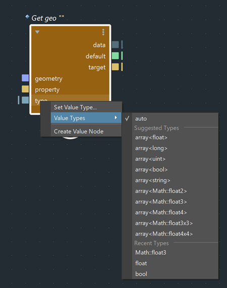 Auto port Value Types menu