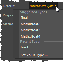 Unresolved type in the Parameter Editor