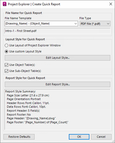 Tutorial: Generating Quick Reports