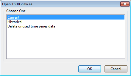 Open TSDB view as dialog