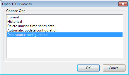 Open TSDB view as dialog
