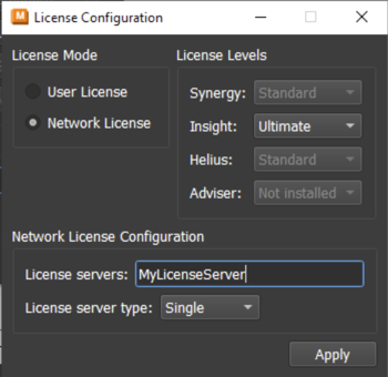 Network License configuration