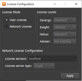 Named user License configuration
