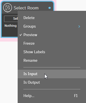 Is Input menu option with its checkmark cleared