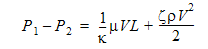 combined pressure drop equation