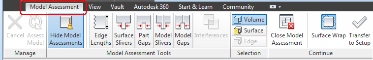 model assessment tab