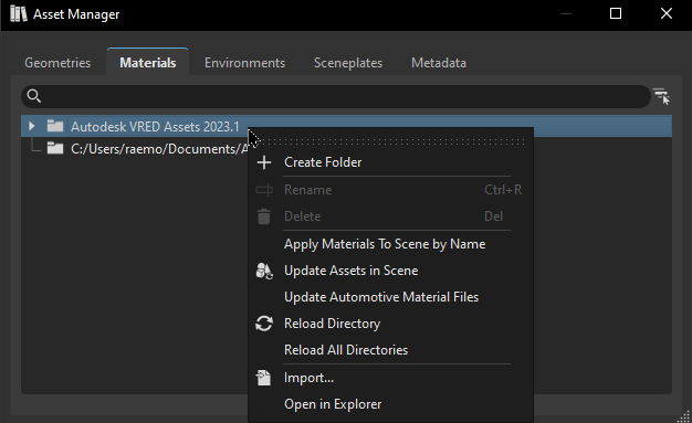 Context Menu from Library Directory Tree