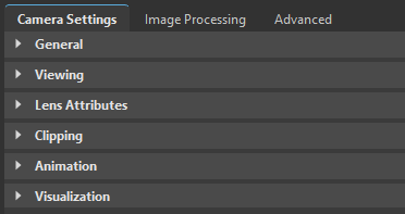 CameraSettings tab of the Camera Editor