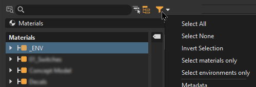 Press-holding the button opens the dropdown menu