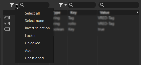 Accessing a menu of options specific to that column