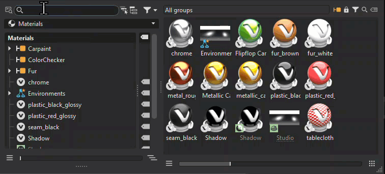 Original and Filtered material list