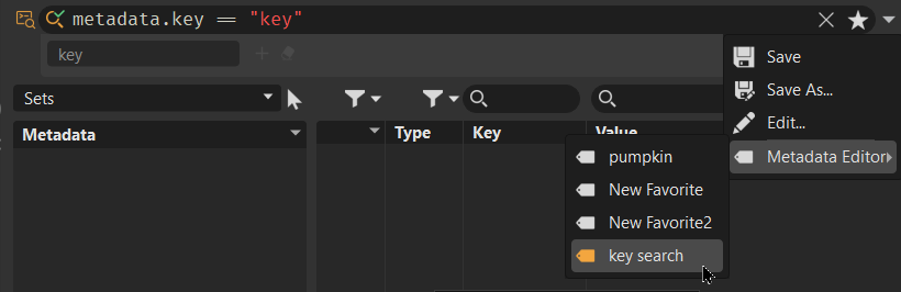 Grouped Favorites menu entries