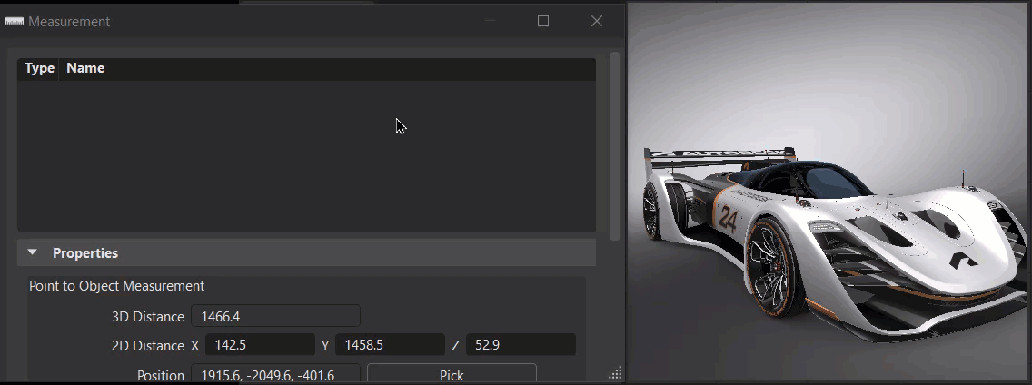 Add Point to Point Measurement