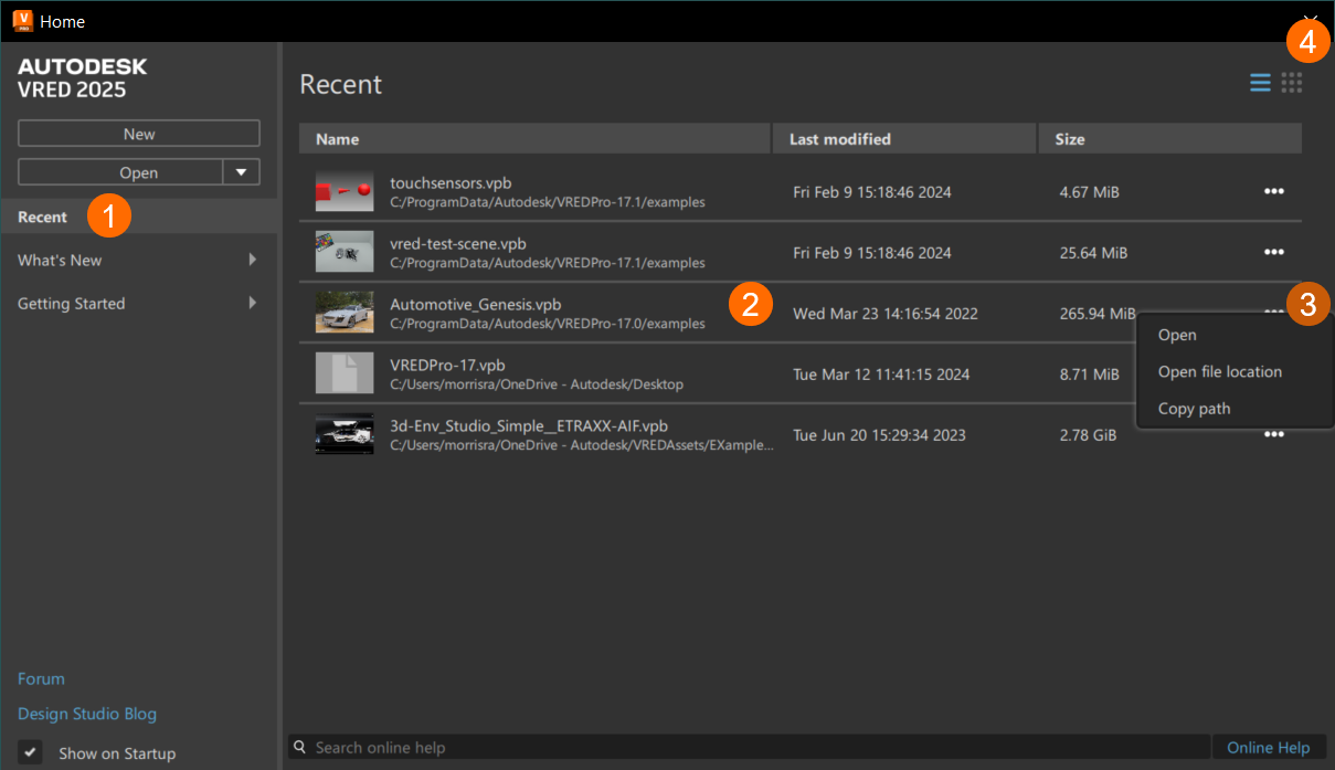 Recent section labelled