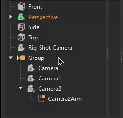 Parent node text is highlighed blue