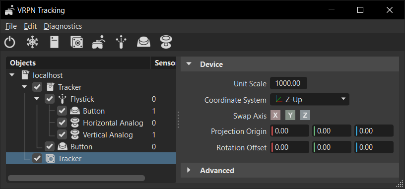 VRPN Tracking module