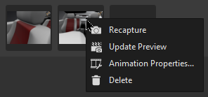 Viewpoint thumbnail context menu