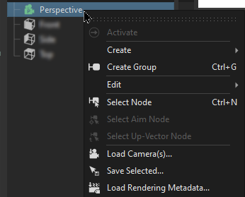 Camera context menu