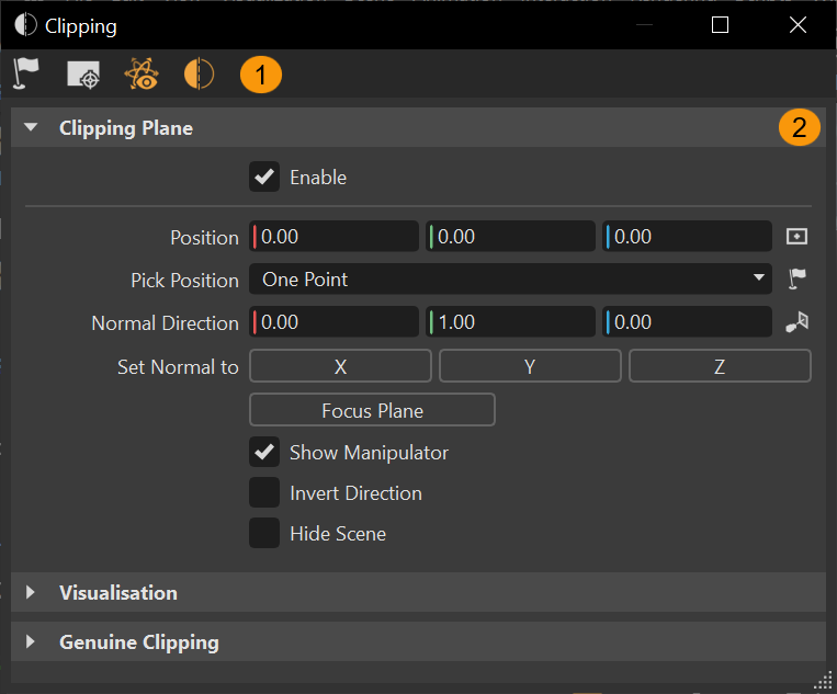 Clipping module labelled