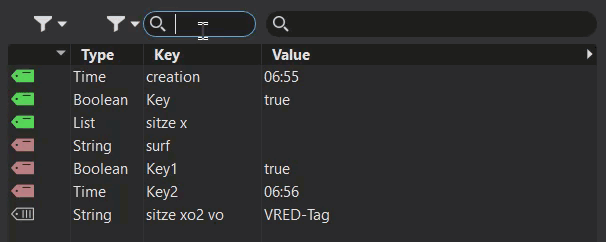Table before and after search