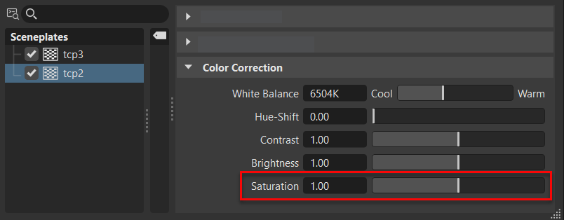 Changing backplate saturation