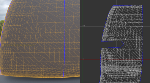 new coordinates for the sewn vertices