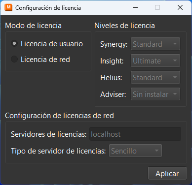 Configuración de licencias de usuario designado