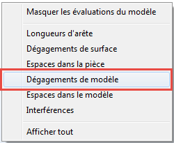 dégagements de modèle