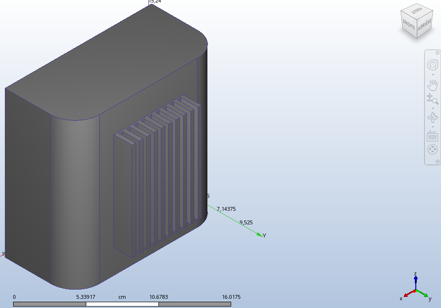vue du dessus du boîtier