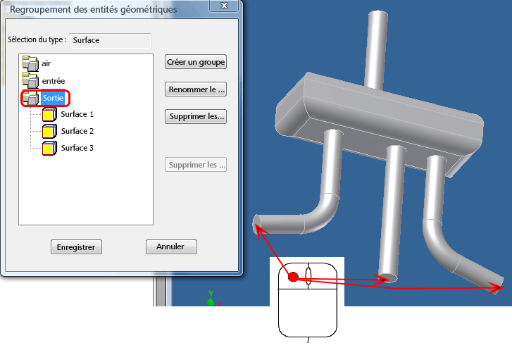 sélectionner la sortie