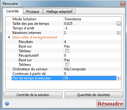 boîte de dialogue Résoudre