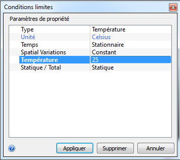 conditions limites de température