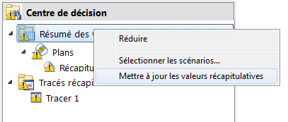 mise à jour du centre de décision