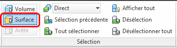 sélectionner une surface