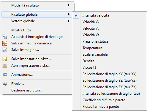 menu Risultato globale