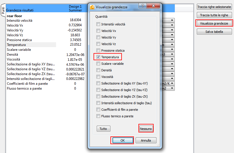 Visualizza grandezze