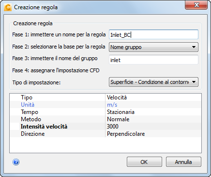 creazione della regola