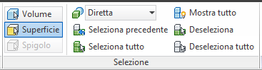 selezione della superficie