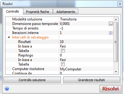 finestra di dialogo Risolvi