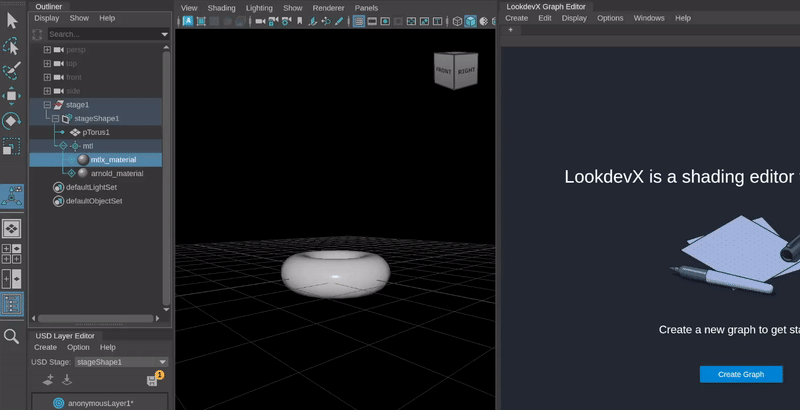 Screencapture GIF of demonstrating the tabs feature in LookdevX.