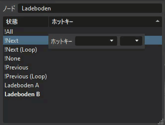 バリアントのホットキー インタフェース