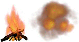 Efeito De Desenho Animado De Fumaça De Fogo De água PNG , Fogo