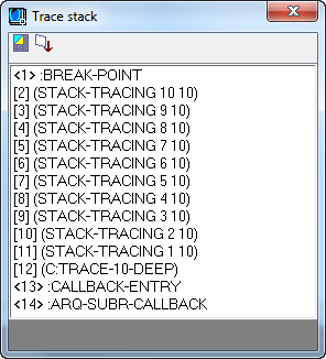 Stack Element List Reference (Visual LISP IDE)