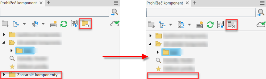 složka zastaralých komponent