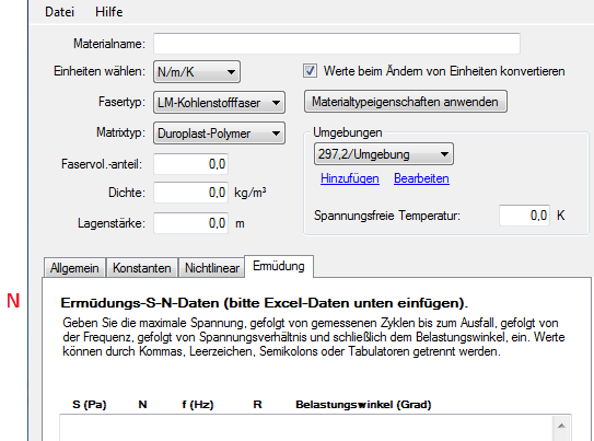 Registerkarte Ermüdung