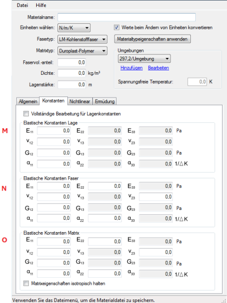 Registerkarte Konstanten